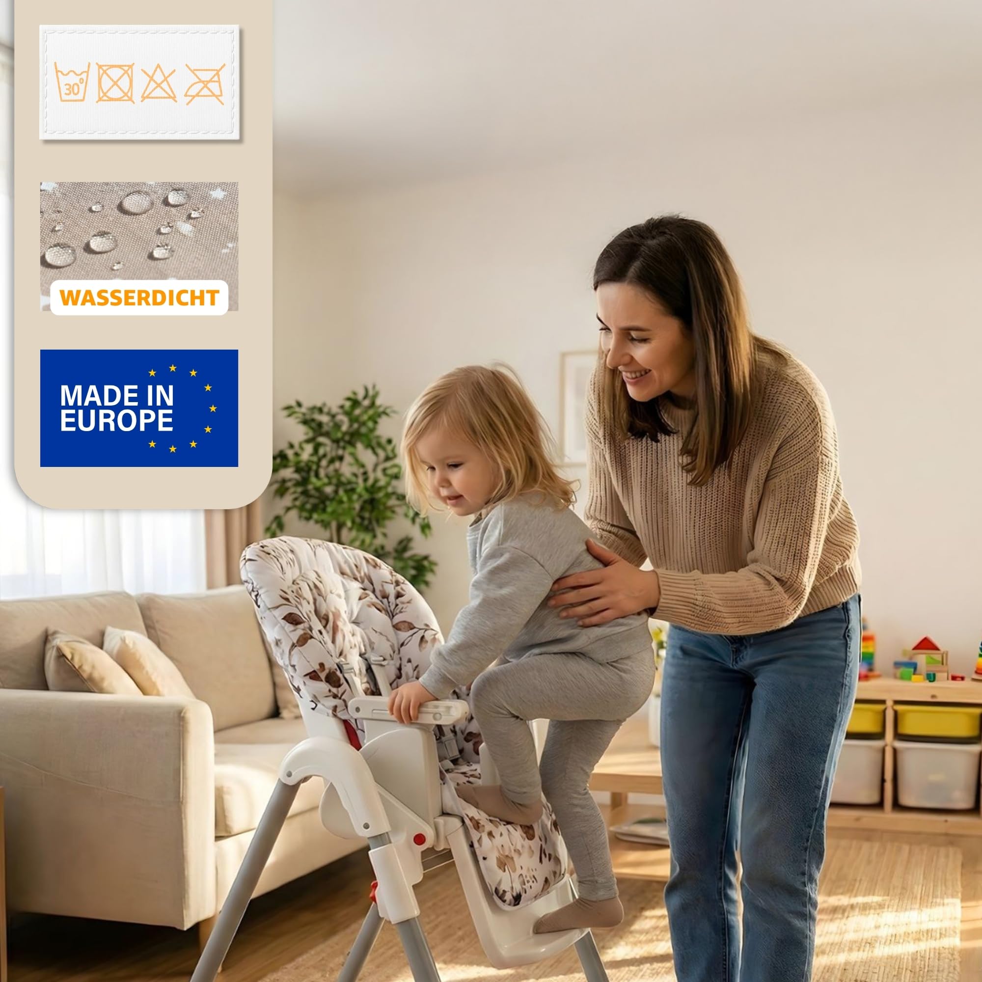 Copri seggiolone pappa universale - copriseggiolone bambino e bambina cuscino imbottitura riduttore per sedia con un rivestimento impermeabile stabile certificato Oeko-Tex Africa