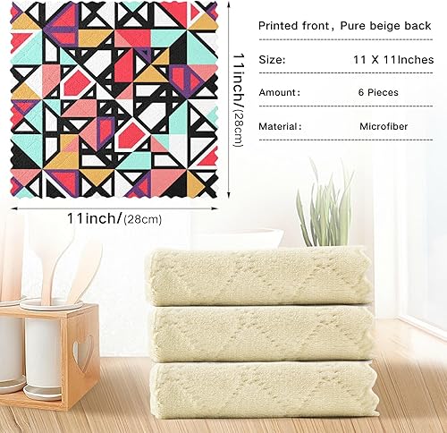 Miniatura 10 de Juego de 6 paños de cocina para fogata en blanco, juego de 6 paños de cocina, paños de limpieza, paños de cocina, toallas absorbentes, sin pelusas,