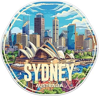 Australia Sydney City Sticker - Waterproof Vinyl Decal for Car Bumper, Water Bottle Laptop Luggage Bike Phone Cases Wall Window, Sticker - 5'' Longer Side