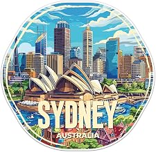 Australia Sydney City Sticker - Waterproof Vinyl Decal for Car Bumper, Water Bottle Laptop Luggage Bike Phone Cases Wall Window, Sticker - 5'' Longer Side