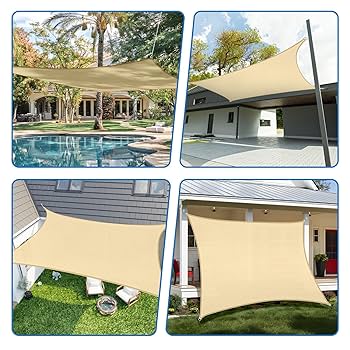 Shade Sail ベージュ UVカット 日よけ レンガ色4m×6m Shade Sail ベージュ UVカット 日よけ レンガ色4m×6m Shade Sail