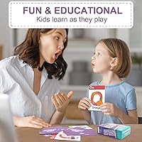 Vista 5 de BenBen Alphabet Go Fish Card Game for Kids,104 Cards, Oversized ABC Learning Playing Cards, Memory Matching Games, 2-8 Players, Ages 3 and up