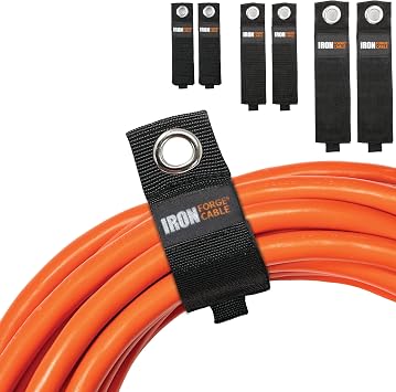 Iron Forge Cable Extension Cord Wrap Organizer, 6 Pack Storage Straps