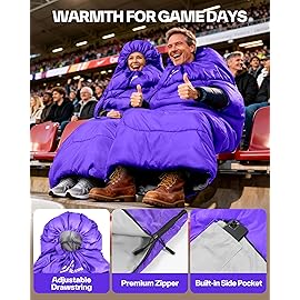 Sportneer 0 Degree Wearable Sleeping Bag for Adults & Kids - Walkable with Arm Zippers, Waterproof & Warm to 32F, Compact for Camping, Stadiums, Travel, Backpacking & Car Use