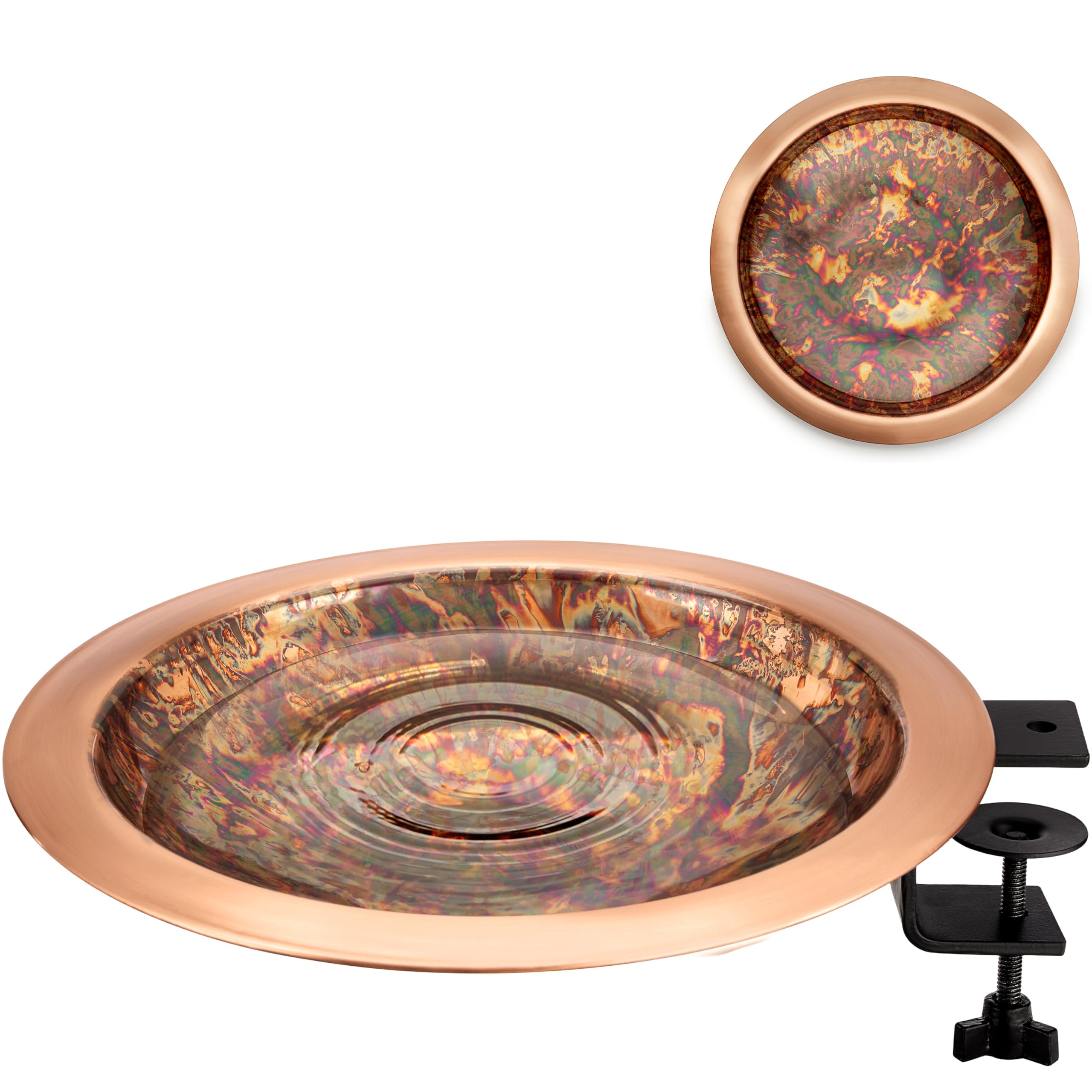 Good Directions Fired Copper Deck Mount Bird Bath