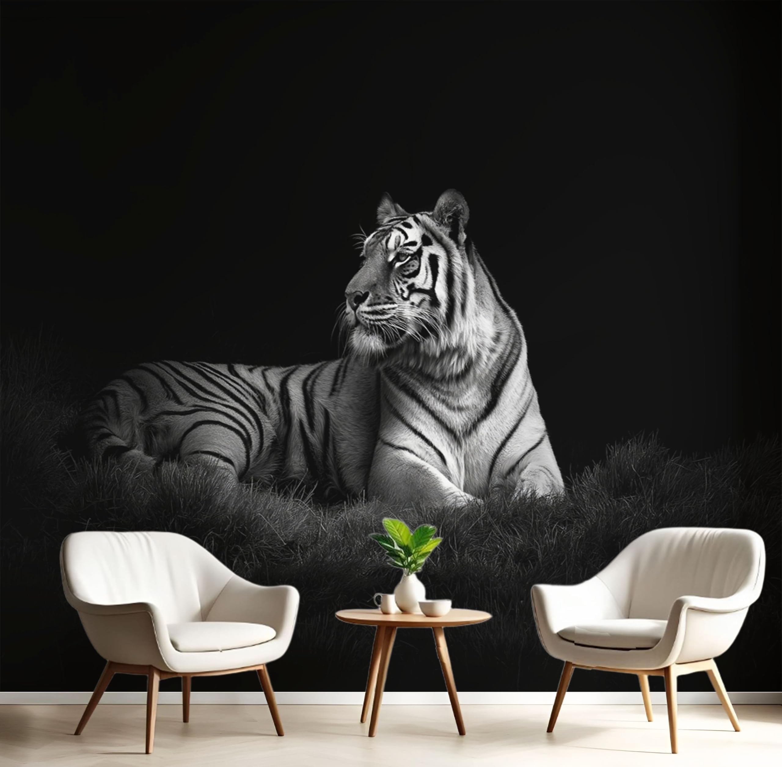 Papier peint panoramique tigre sauvage 350x256cm poster géant mural salon 3D