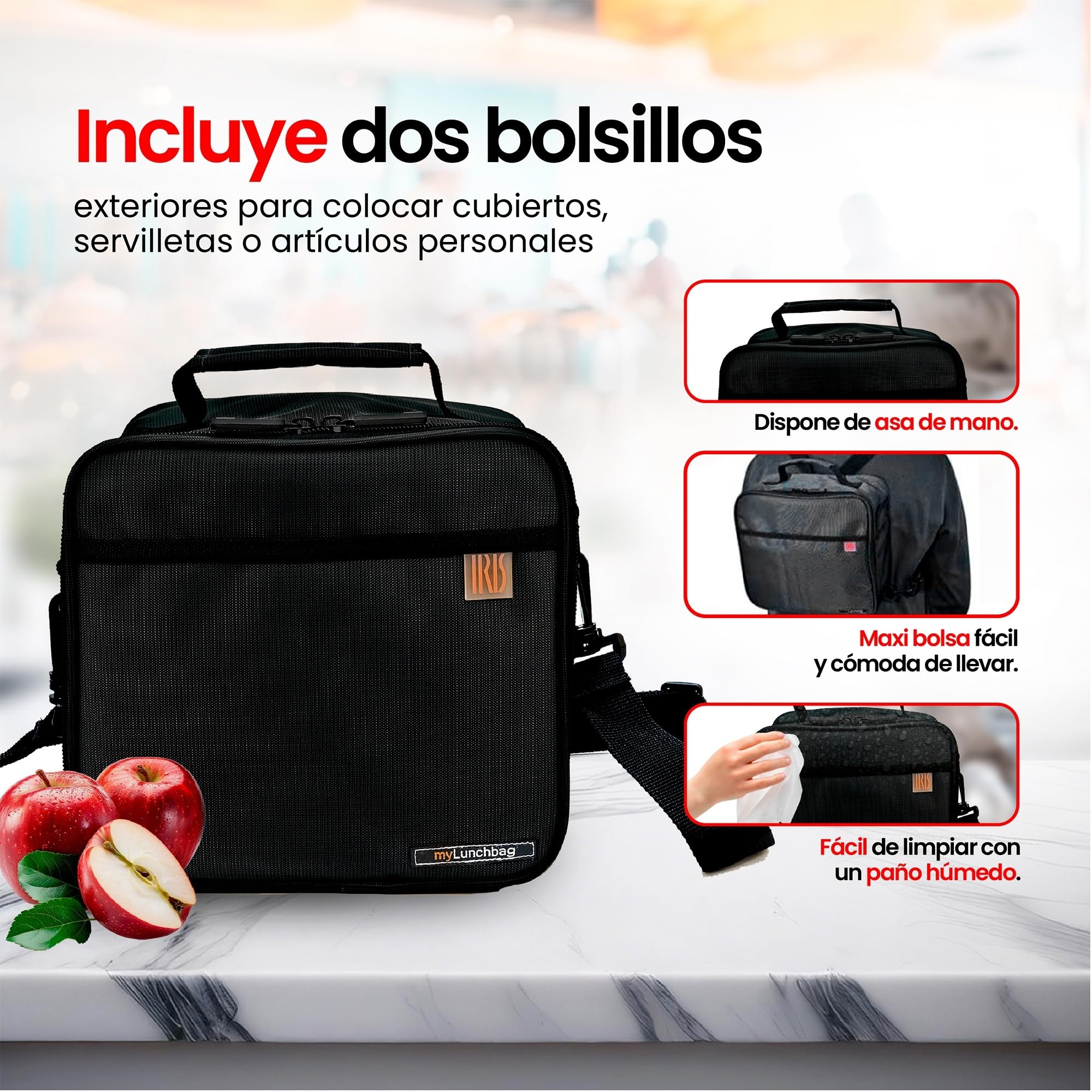 Iris Barcelona - Sac Food pour transporter des aliments avec des contenants de 0,7 et 1L