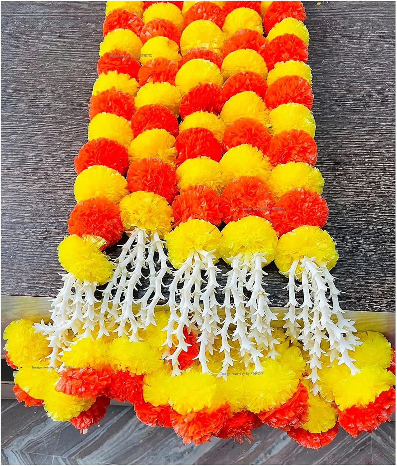 SPHINX Artificial Marigold Fluffy Flowers Garlands for