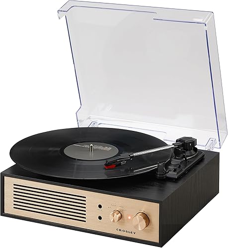 Miniatura 15 de Crosley CR6045A-BK Miles - Tocadiscos Bluetooth de 3 velocidades con altavoces integrados, color negro