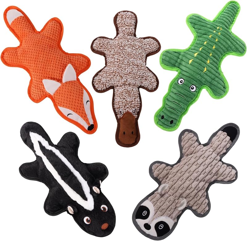 Brinquedo para Cães com Apito e Papel Crepitante, Sem Enchimento, Eneston, SHE-008, Pacote com 5