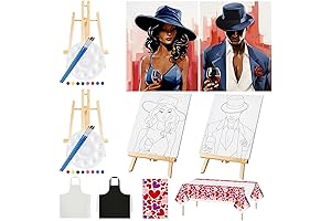 Yeaqee Sip and Paint Kit for Adults: Perfect Valentine's Date Night Canvas Painting Experience
