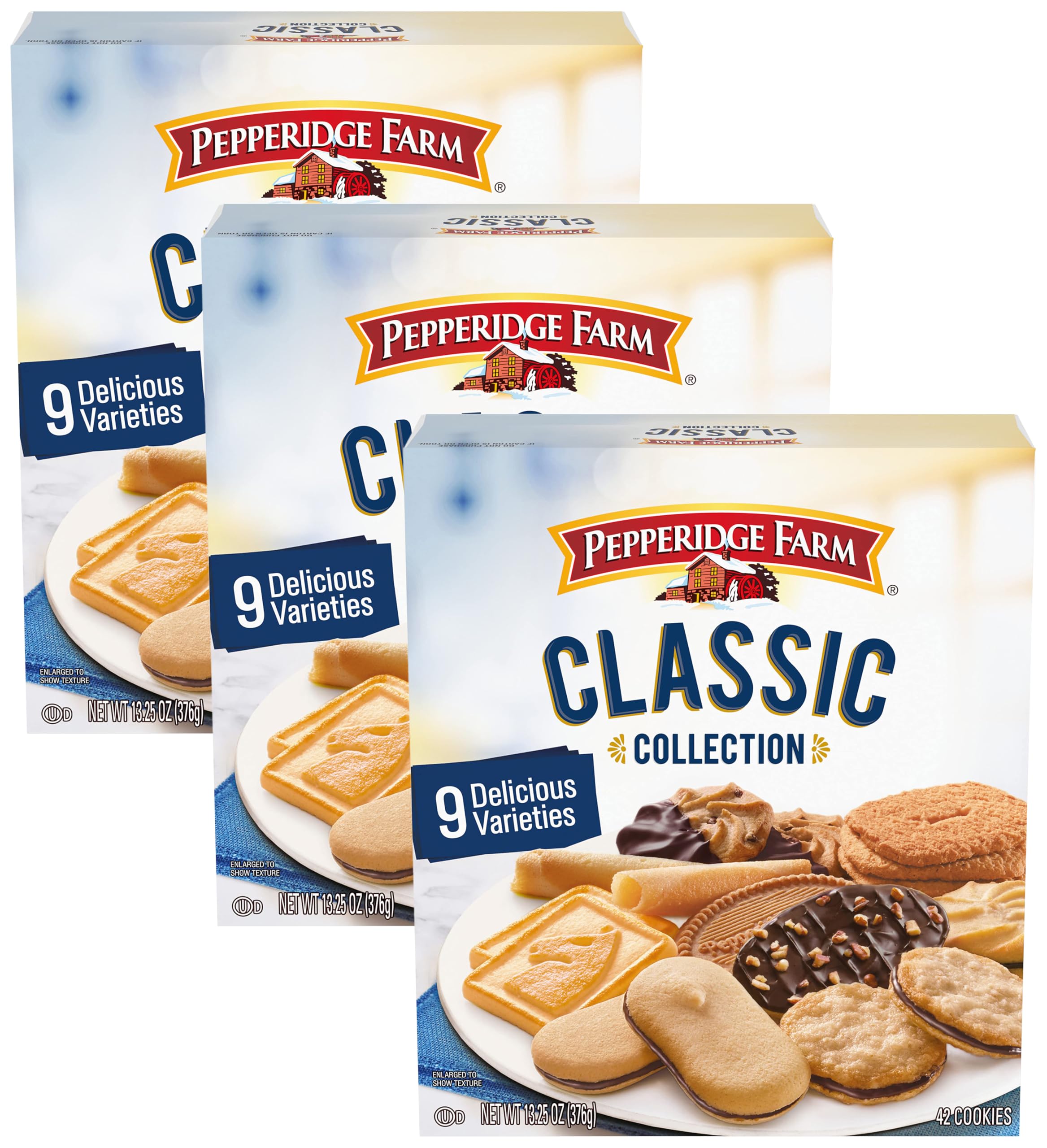 Pepperidge FarmCookies Classic Collection, 9 Cookie Varieties, 13.25 Ounce Box (Pack of 3)