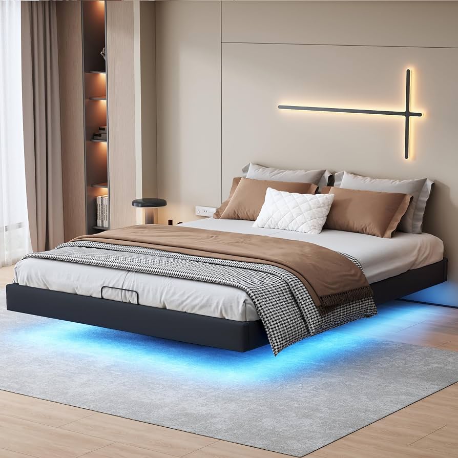 Bettrahmen 160 x 200, Bettgestell mit Aufbewahrung, Lattenrost für Doppelbett, gepolstert, Doppelbettrahmen 160 x 200 cm, Doppelbett, gepolstert, ohne 