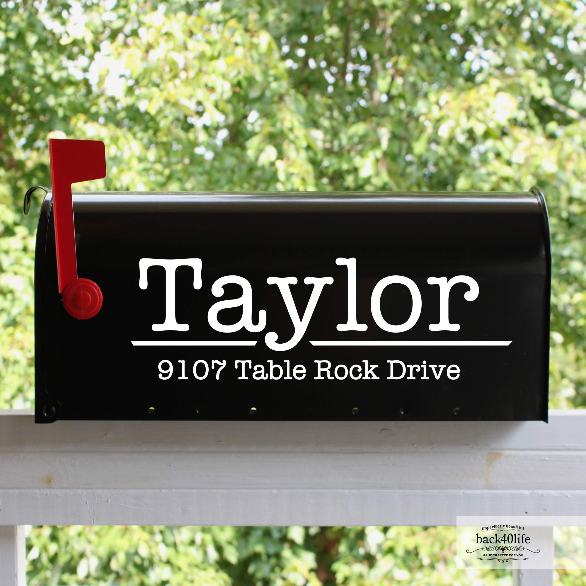 Personalized Mailbox Numbers - Street Address Vinyl Decal - Custom Decorative Numbering Street Name House Number Gift - Back40Life (E-004m)