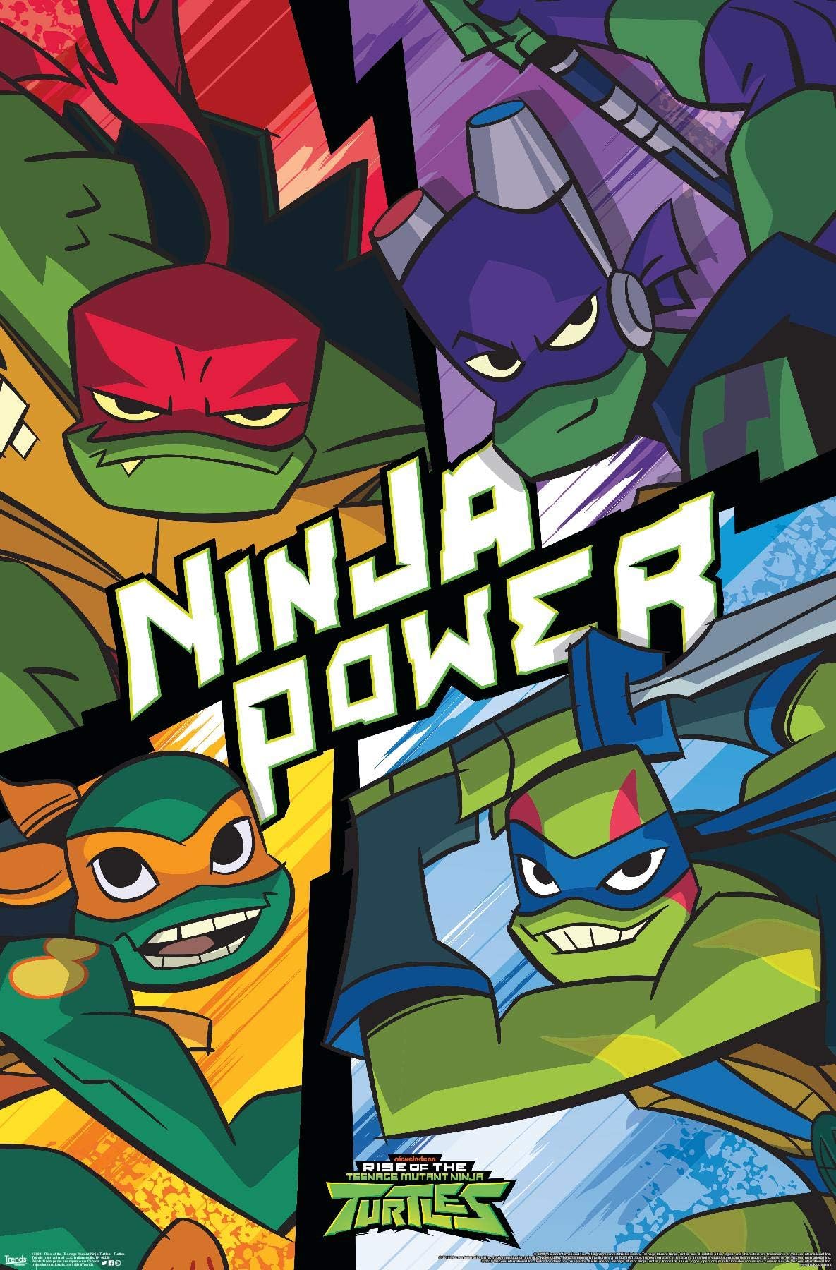 Trends International Nickelodeon Rise of The Teenage Mutant Ninja Turtles - Turtles Wall Poster, 22.375" x 34", Unframed Version