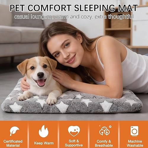 Miniatura 2 de Tapete para cama para perro, almohadilla reversible y bonita cama para perro, lavable a máquina, tapete para perrera con ultra suave para perros