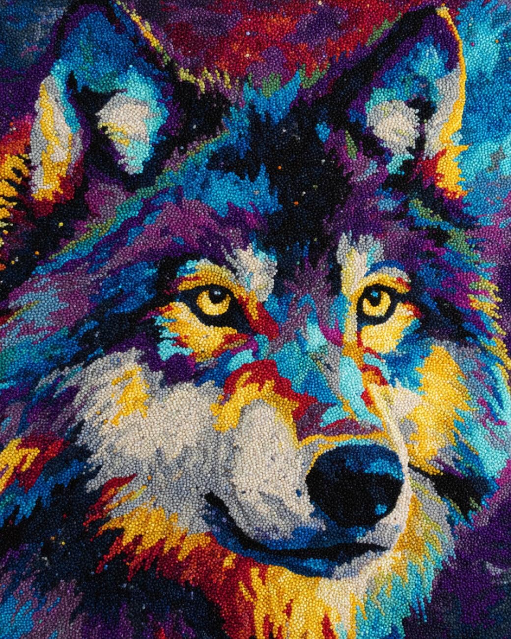 AMBATTERY Latch Hook Tapestry Kit Fantasy Wolf 85x115cm