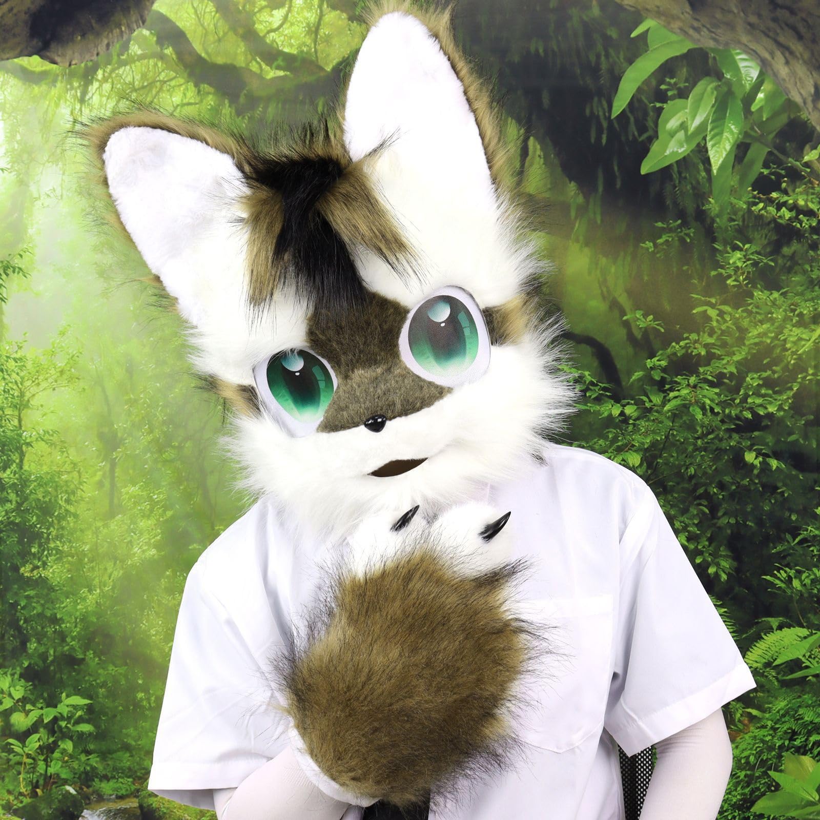 Fursuit Furry Headband Zwierzę Kot Pies Sztuczny Plusz Pełna Głowa Uroczy Komiks Con Nosi Maskę Cosplay Halloween Party Karnawał(A)