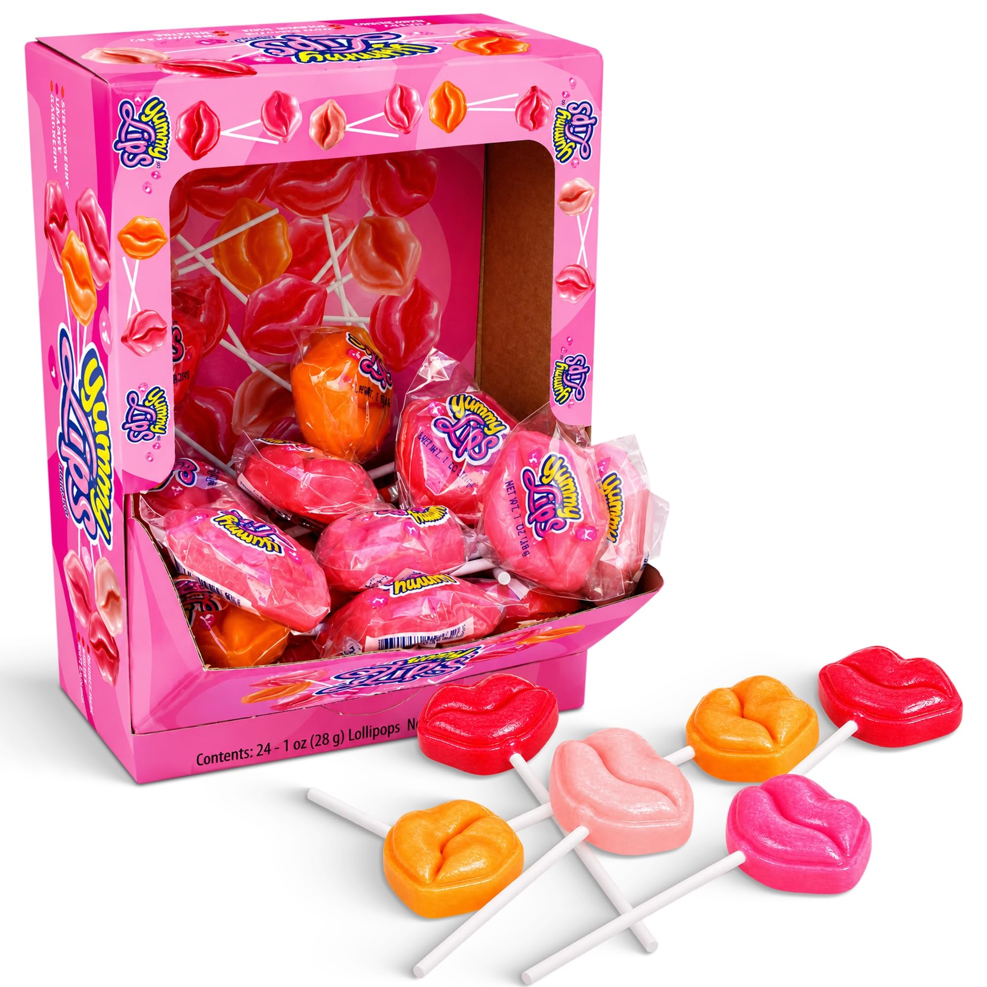 Amazon.com : Yummy-Lix Lollipops (Pack of 24, Yummy Lips