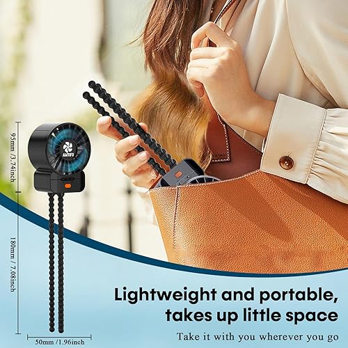 Miniatura 6 de AMTIFO Ventilador portátil para cochecito  Ventilador USB recargable de 4 velocidades, ventiladores silenciosos con clip para cochecito cuna y