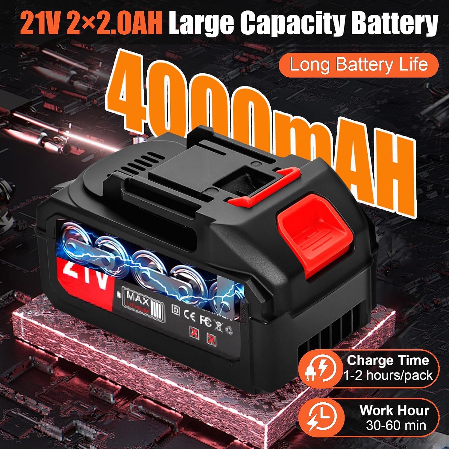 Débroussailleuse Electrique sans Fil 21V 4000Ah