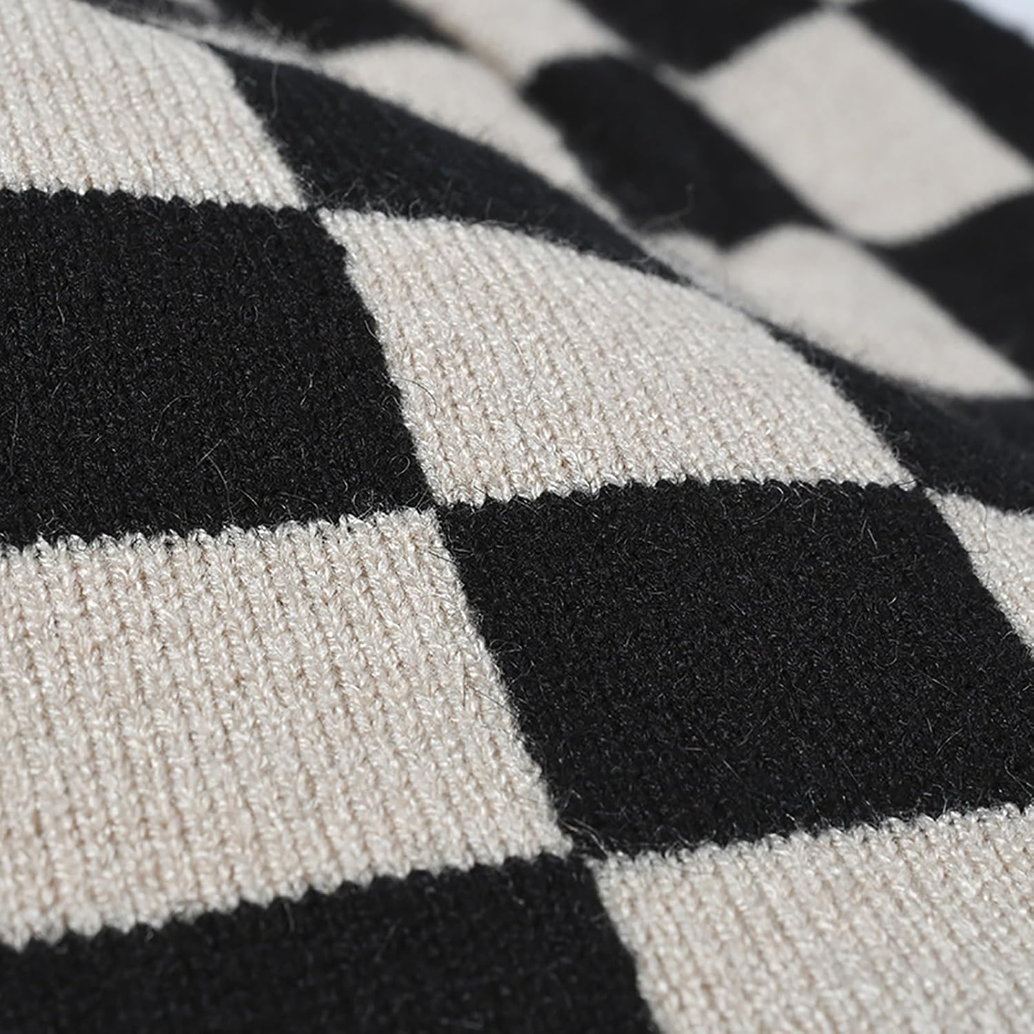 CORIRESHA Outdoor Plaid Beanie Cuff Unisex Winer Warm Soft Knit Hat - Image 3