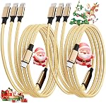 Multi Charging Cable (2Pack 4FT), 3-in-1 USB Charging Cable for Multiple Devices, Braided Universal Charger Cord with Type-C, Micro USB, IP Port for iPhone16/15/14/Android Phones and More