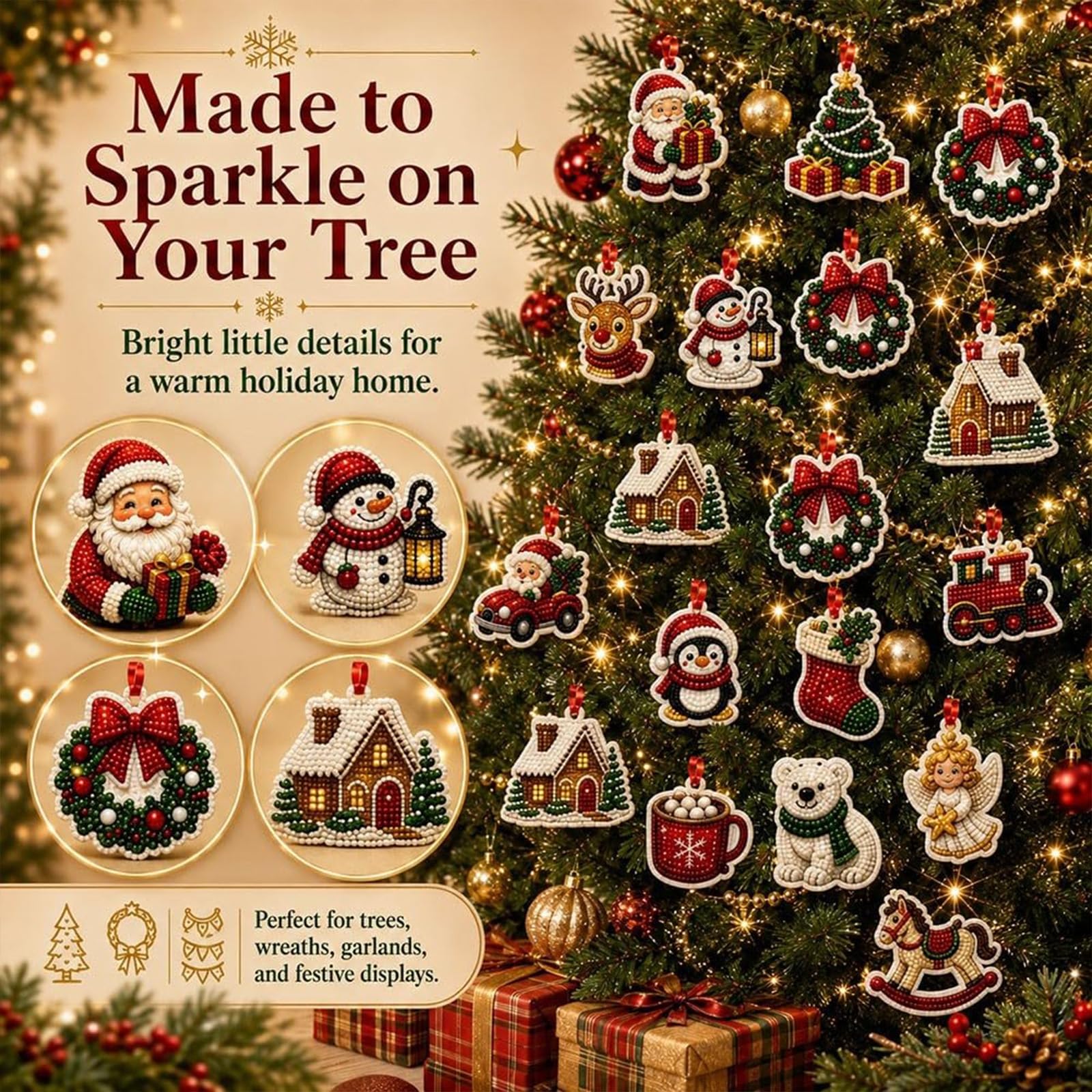 24 Weihnachtsornamente zum Basteln und Aufhängen, Adventskalender 2026 (2PCS)