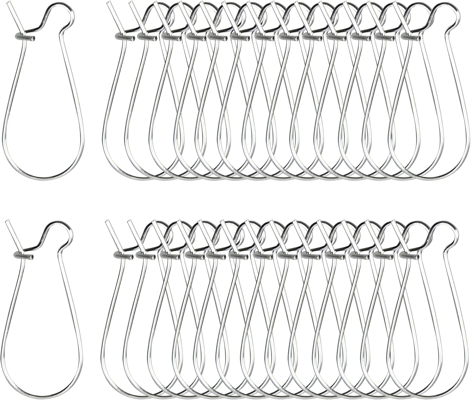 pson 200PCS Silver Earring Wire Hooks, Iron Kidney Ear Hooks, Dangle Earwire Hooks for Jewelry Making Supplies, DIY, Craft