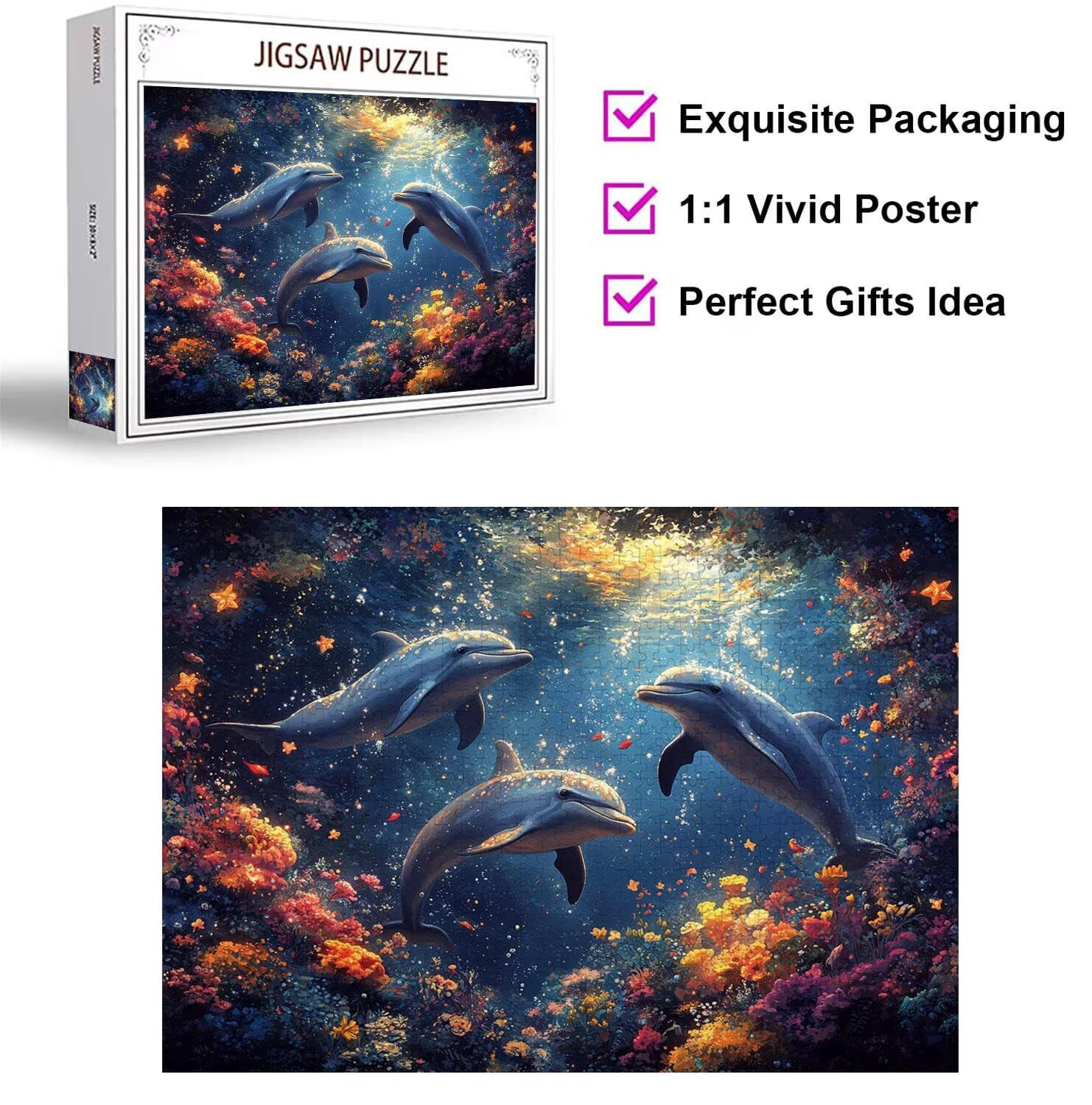 Puzzle 3000 Pezzi delfini Puzzle Adulti, Gioco Educativo, n-246 | Jigsaw Puzzles piante, Impossibile Difficile Sfida, Classici Gioco Familiare, Giochi Divertenti, Idee Regalo