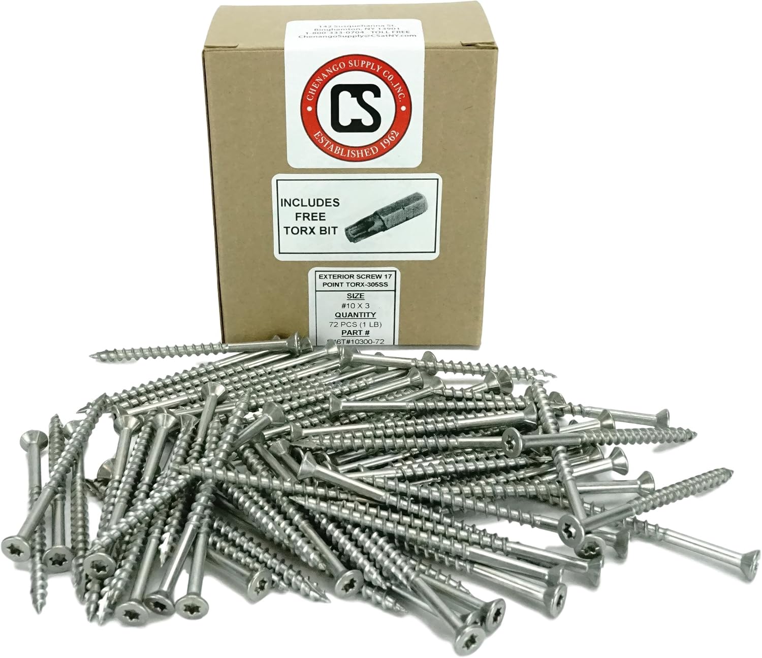 Limited Stock Chenango Supply 1 LB 305 Stainless Torx Deck Screw #10 x 3 Flat Head w/Nibs, Type 17 Point, Bit Included (#10x3 72 PCS) 70% Off Discount Chenango Supply 1 LB 305 Stainless Torx Deck Screw #10 x 3 Flat Head w/Nibs, Type 17 Point, Bit Included (#10x3 72 PCS)