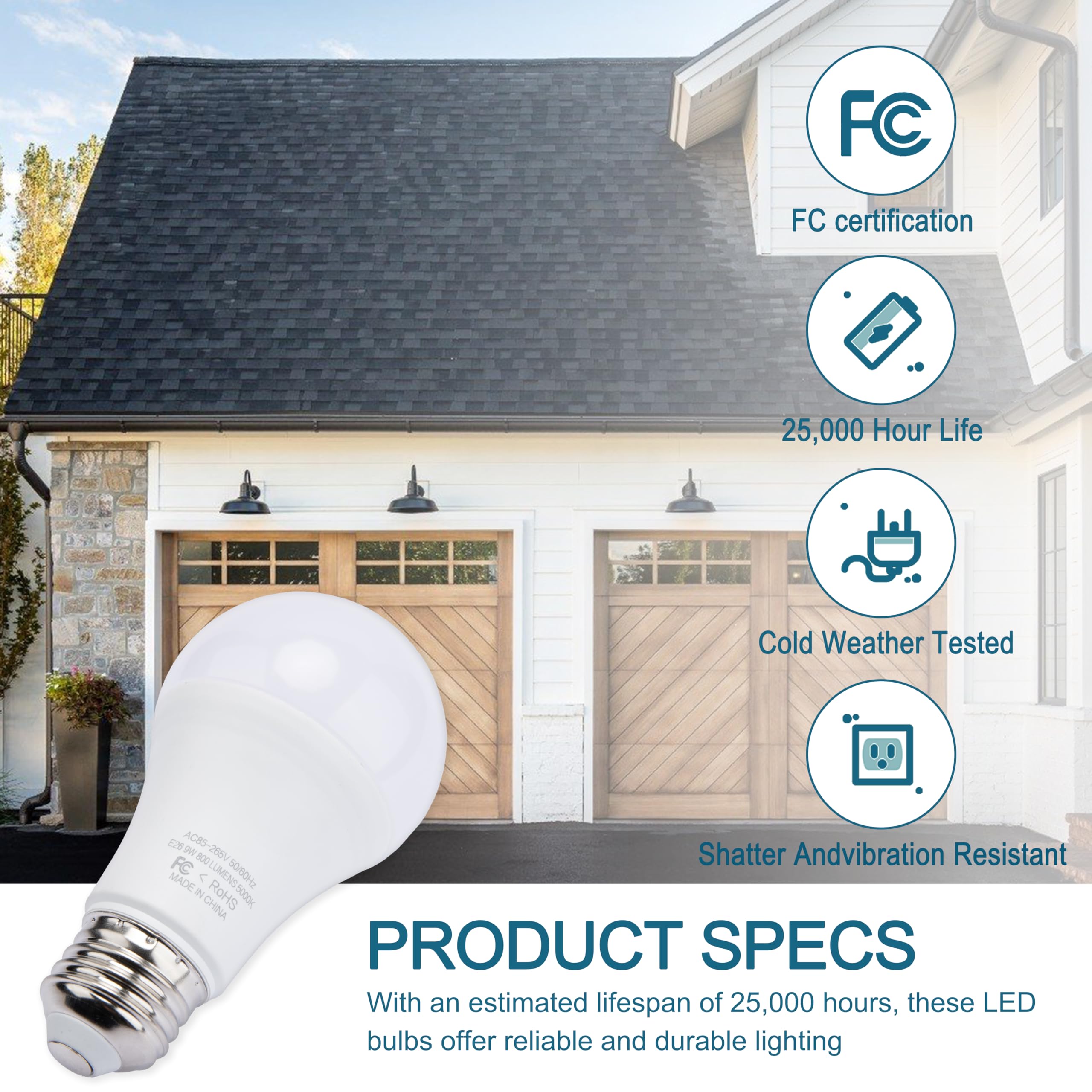 Żarówka LED 5000 K biała LMLED1 do otwierania drzwi garażowych Liftmaster (2 sztuki)