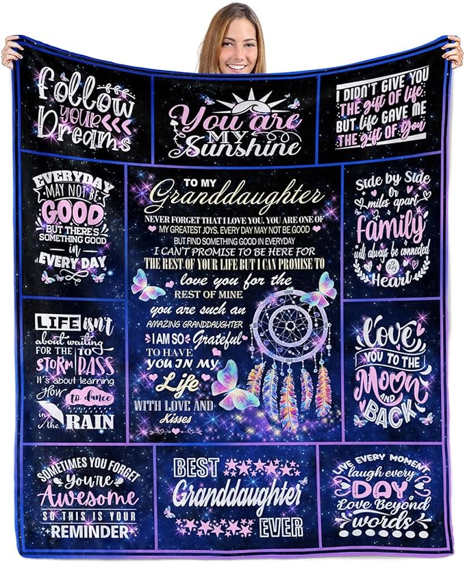 Sulpoie Granddaughter Gifts Blanket, Granddaughter Gifts
