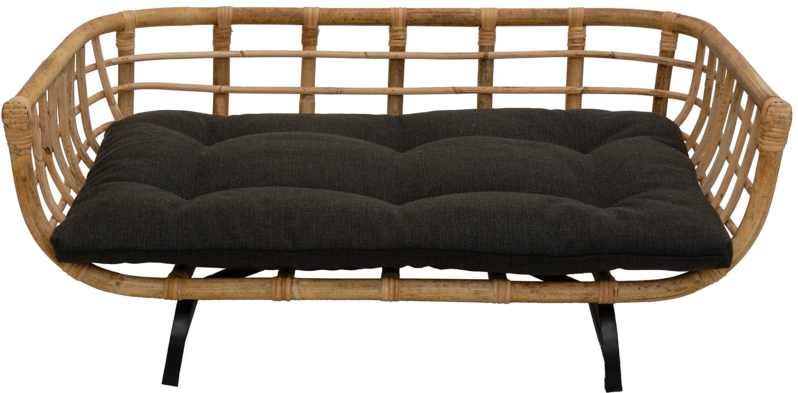 Exklusiver Retro-Design Hundekorb/Hundebett/Tierkorb Haustier Bett Groß aus Rattan mit Kissen/Modernes Bett für Katzen und Hunde Grösse XL (Natur)