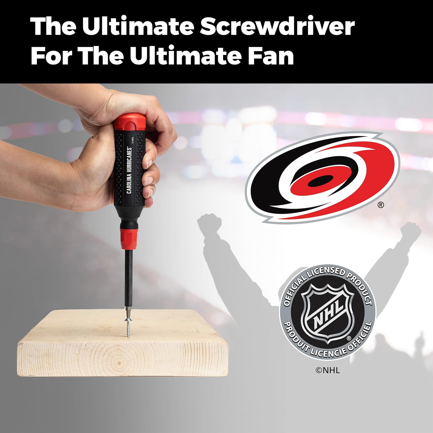 MEGAPRO® NHL® Team Edition Multi-bit Screwdriver | Officially Licensed NHL® Gear | Durable, Ergonomic, Pro-Grade Screwdriver (Carolina Hurricanes®)
