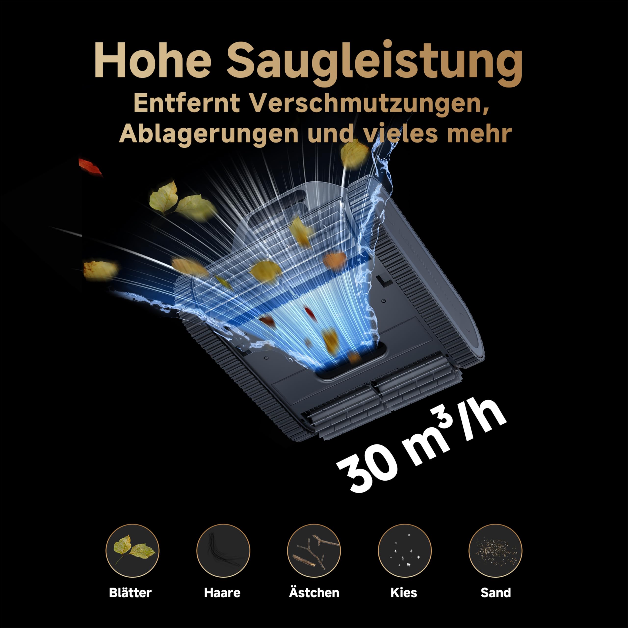 dreame Poolroboter Z1, Poolroboter Boden und Wand, 30,000 LPH, 240 Min. Akkulaufzeit, Hightech-Poolerkennung & Pfadplanung, für Pools bis 180 ㎡