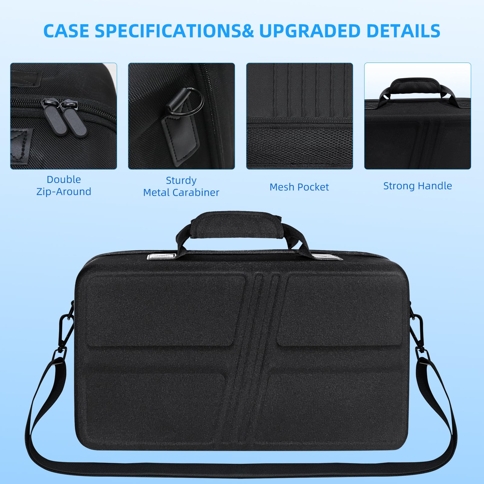 Generico Custodia da trasporto Borsa portatile antiurto Custodia protettiva da viaggio Grande capacità per PS5 pro Borsa a tracolla Console Controller Accessori