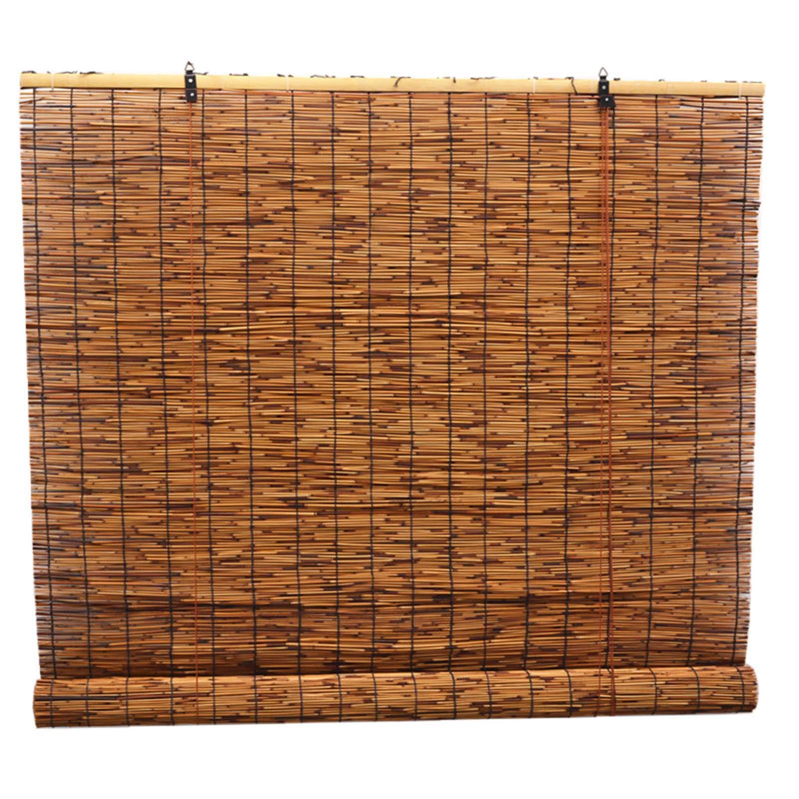 Jolan Natürlicher Bambusrollo,Blackout Rollo Bambus Für Den Außenbereich,Anhebende Reed Vorhang,Dekoration Für Bambusjalousien,Garten,Terrasse,Schilf Vorhang Innenbereich,Raffrollo,120x140cm/47x55in