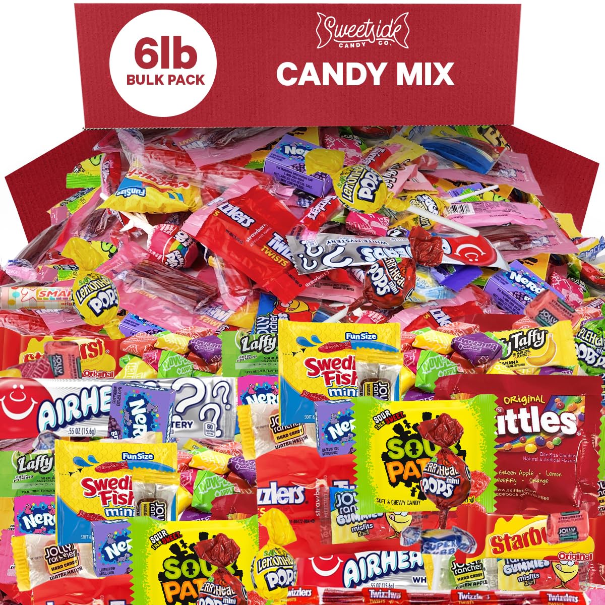 Bulk Candy Mix - 6lb of Individually Wrapped Party Variety, Favorite Sweets Giant Bag Assorted Classic for Pinata Filler, Goodie Bag Fun Size