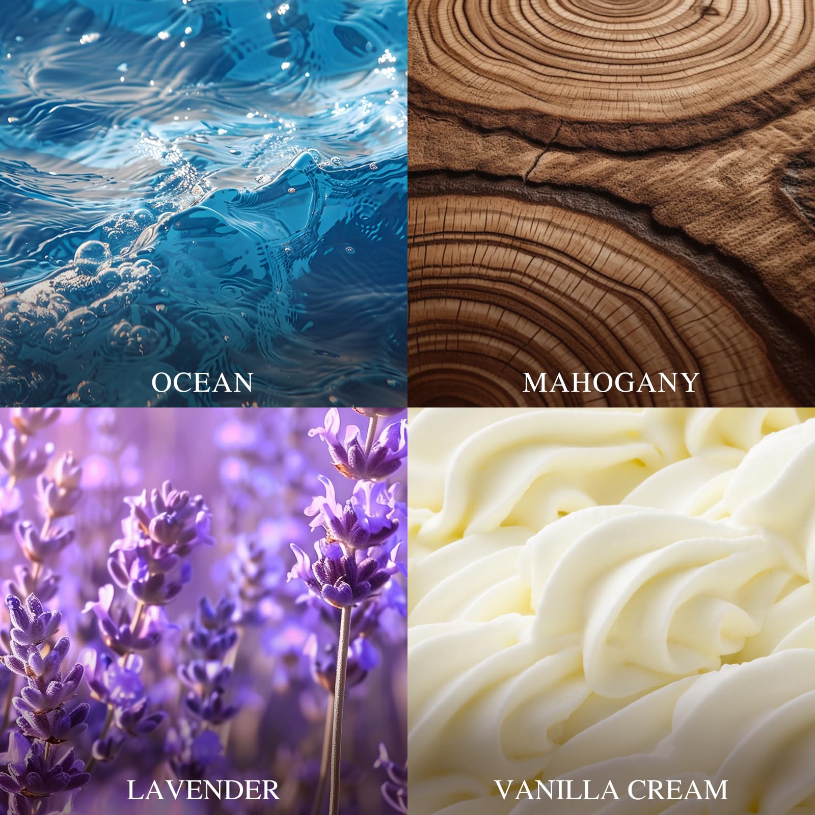 AROIC 4 Pack Car Air Freshener Hanging, Wooden Lid Essential Oil Air Freshener Hanging Car Diffuser, Natural Slow-Release Aroma for Auto Interior, Long-Lasting Fragrance Alternative to Spray Perfumes