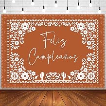 Sensfun Floral Feliz Cumpleanos Backdrop Banner Mexican Theme Birthday Party Decorations Cielito Lindo Birthday Backdrops Mexico Fiesta Talavera Party Photography Background Photo Booth Props 7x5ft