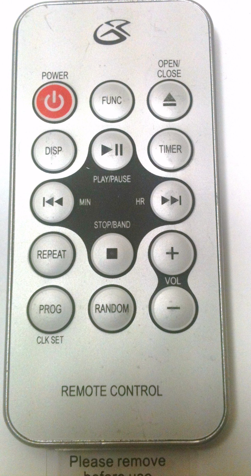 Buy GPX Remote Control Under Cd Player Radio KC222 KC318S KC232S KC220S Online at