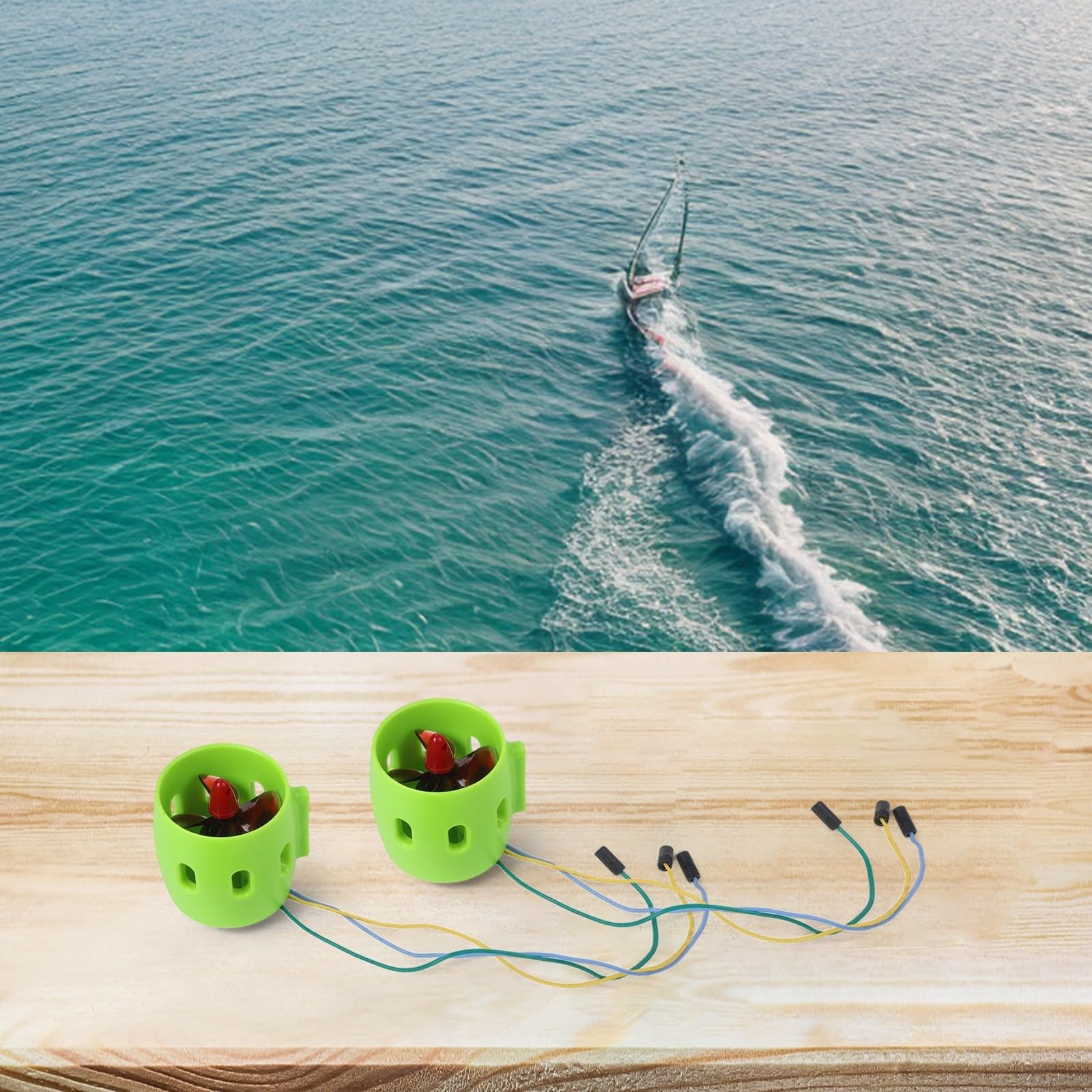 KiraKira Elektryczne modele łodzi podwodnych RC, silnik bezszczotkowy 12-24 V 300 kV, wydajny silnik napędowy, sprzęt wędkarski, łódź ratunkowa i projekty robotów podwodnych (1 para)