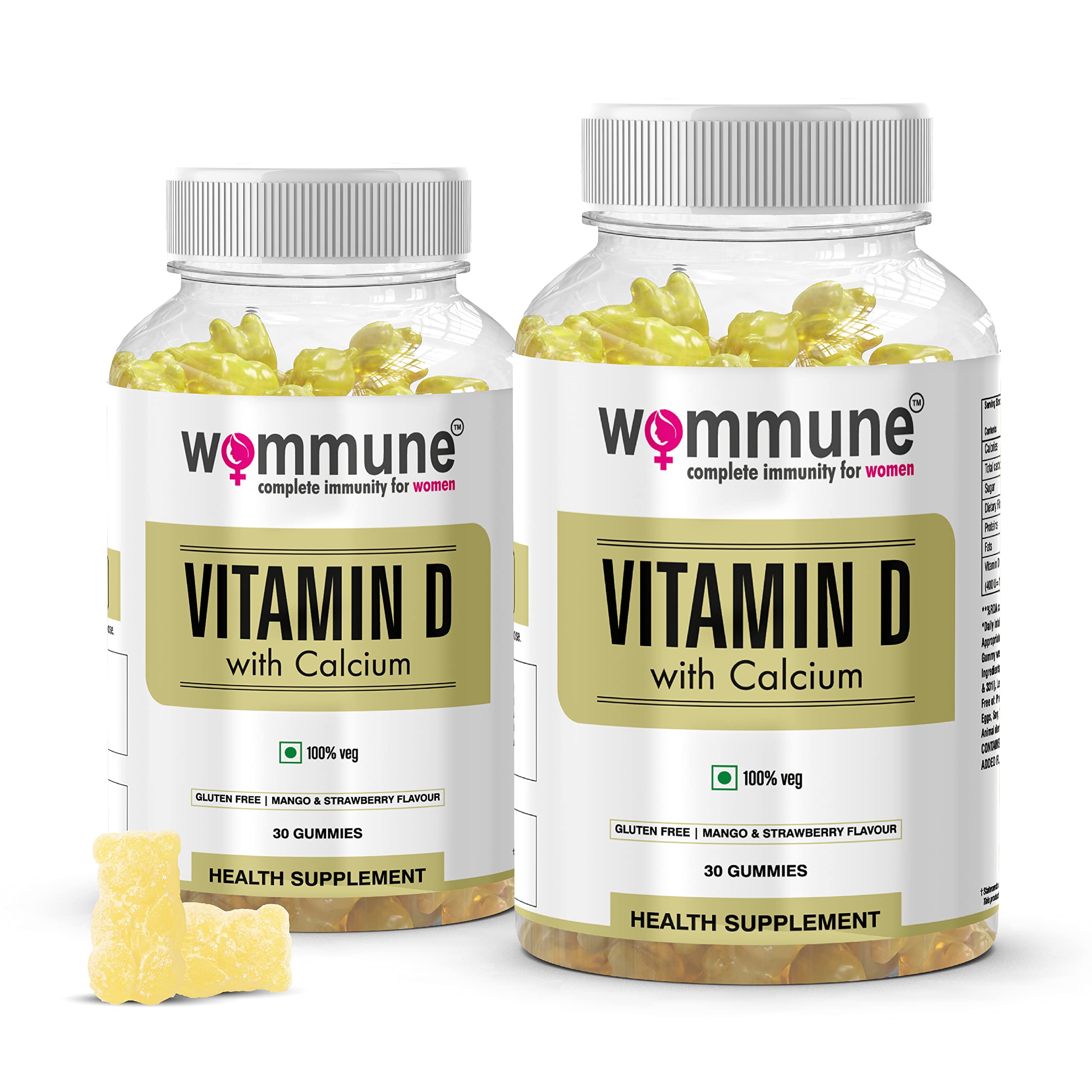 WOMMUNE Calcium With Vitamin D Gummies I For Bone Health & Joint Support Better Absorption- 60 Gummies I I pack of 2 (B09VPS3RQW) Amazon Price History, Amazon Price Tracker