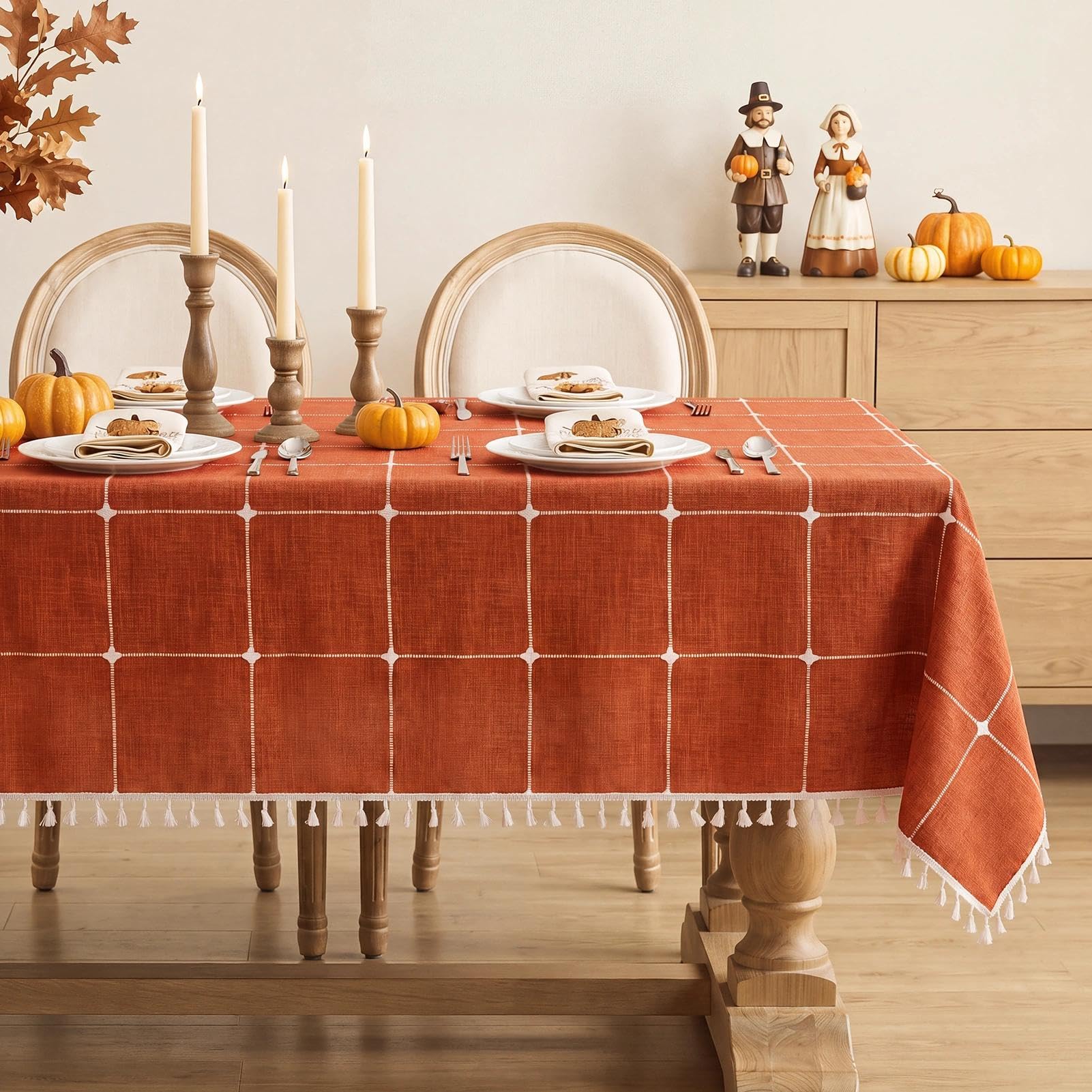 Softalker Linen Tablecloth - 55x70 Inch -16