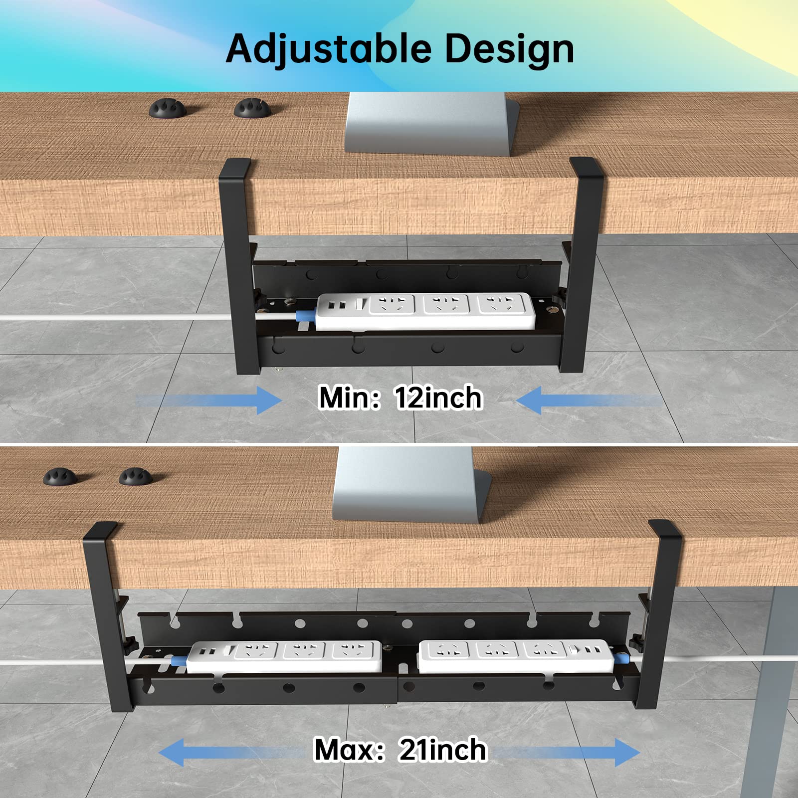 Snapklik.com : ForoGore Extendable Under Desk Cable Management Tray ...