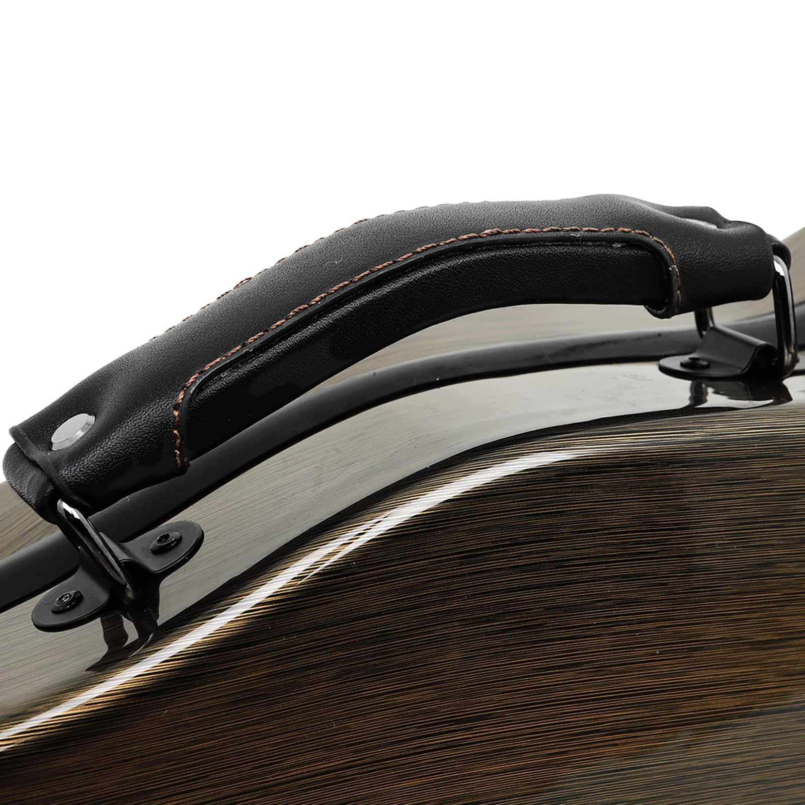 Custodia per violino 4/4 in fibra di carbonio, super leggera, triangolare, con igrometro, portatile, grigio argento spazzolato
