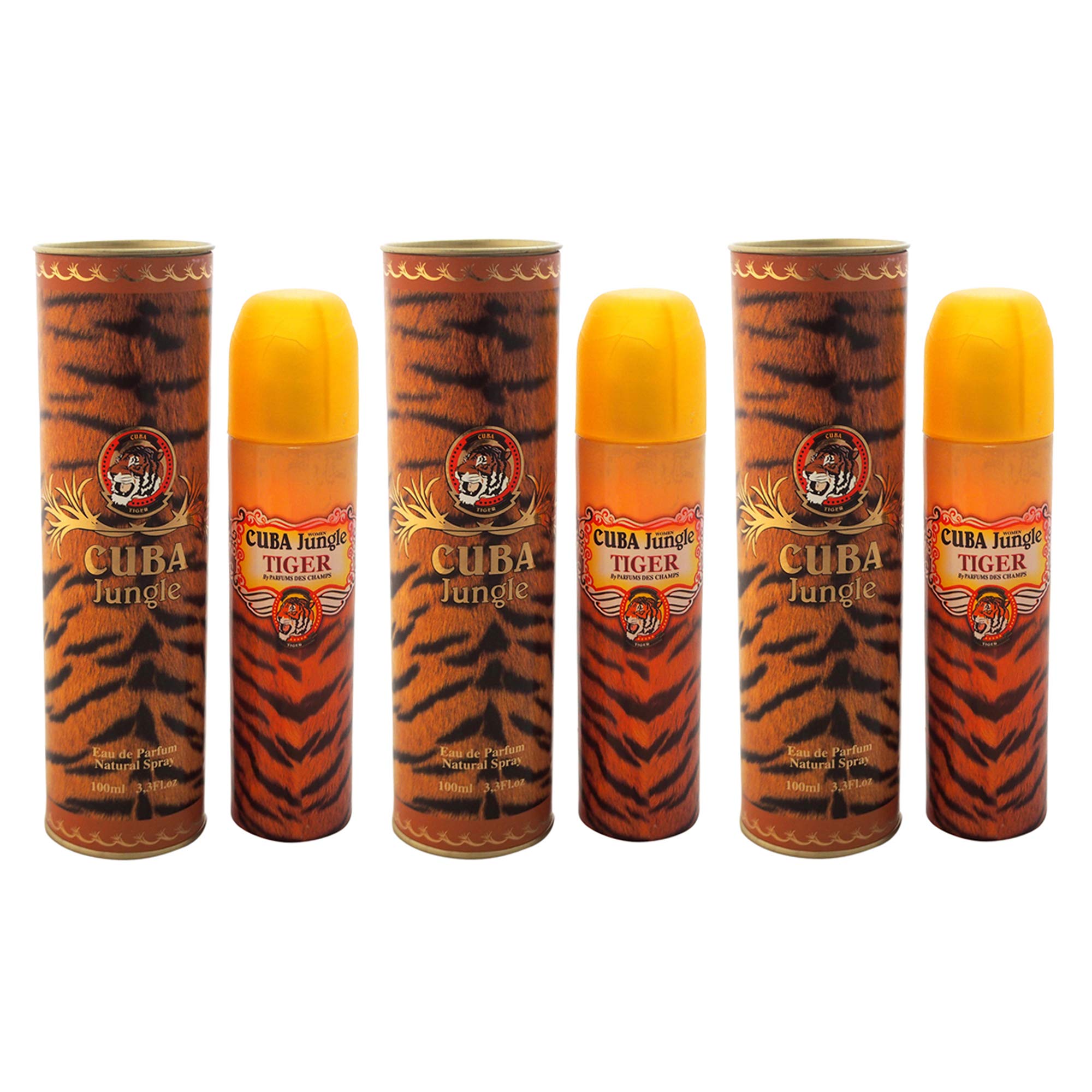 Cuba Jungle Tiger Cuba Eau De Parfum Spray for Women, 3.4 Ounce (Pack of 3)