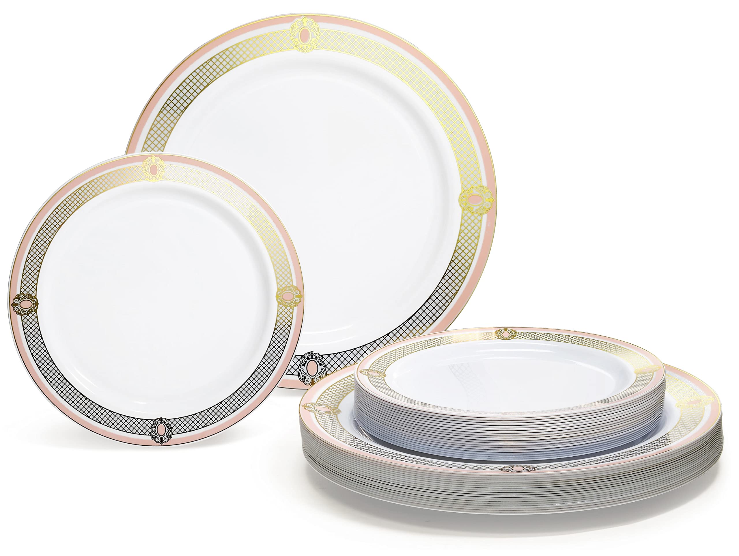 Blue & Gold Disposable Plates - 50 Piece Set -8