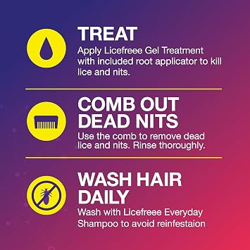 Licefreee! Kit All-in-One Complete Lice Killing Treatment, Daily Maintenance Shampoo & Professional Nit Comb in One Box, Lice Treatment for Kids & Adults